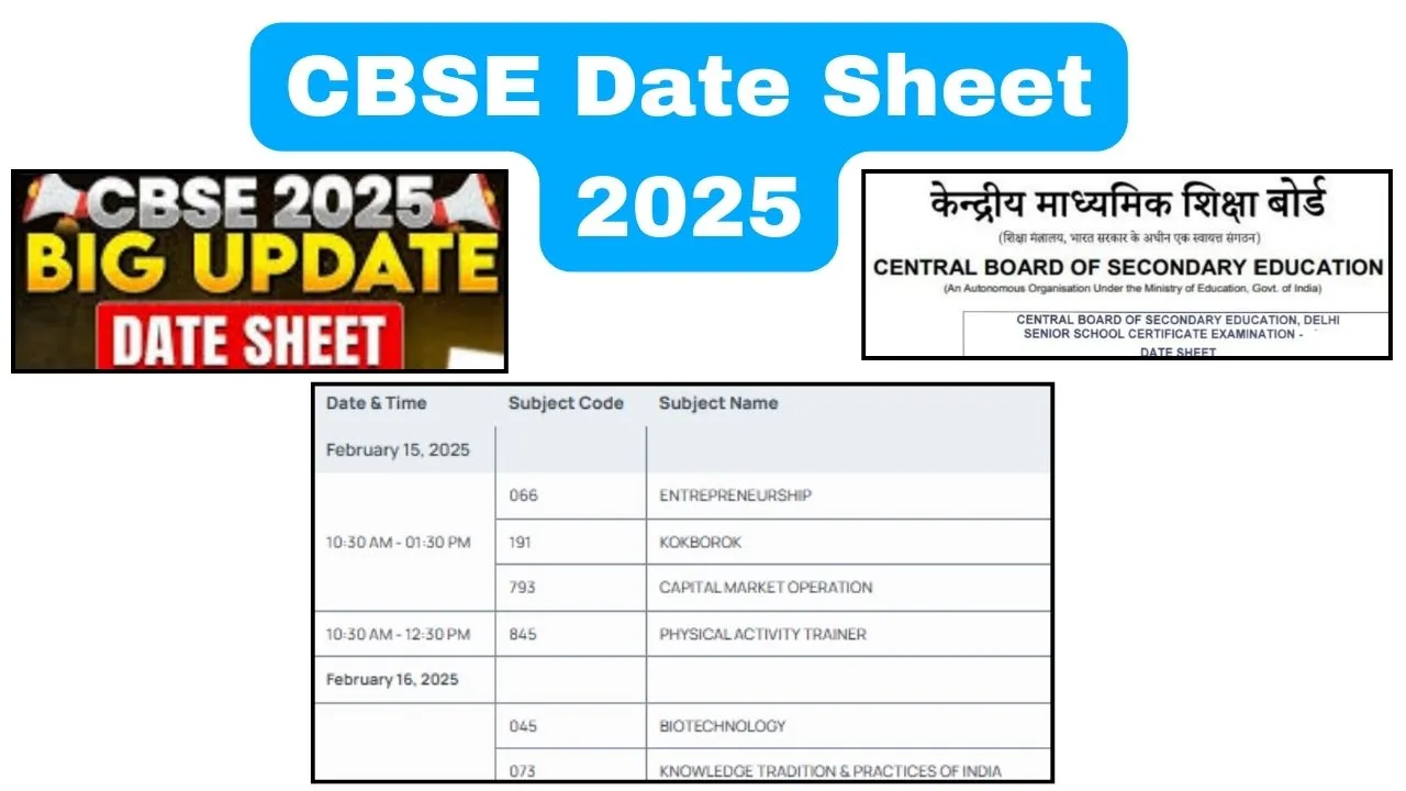 CBSE Date Sheet 2025